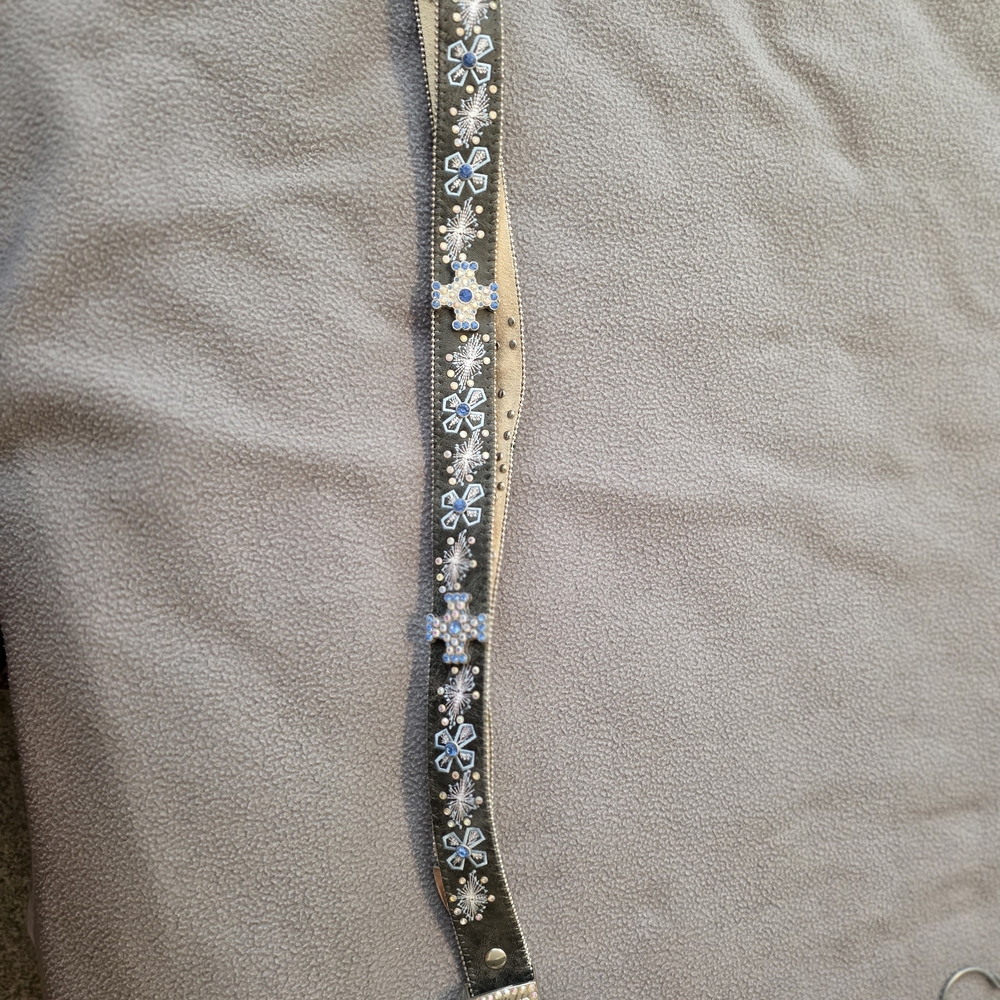 Source Unknown Black Rhinestone Western Buckle Belt - Picture 2 of 6